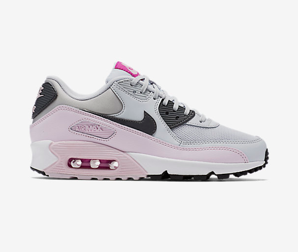 Nike Air Max 90 Essential Womens Light Pink Grey Trainers UK Clearance ...